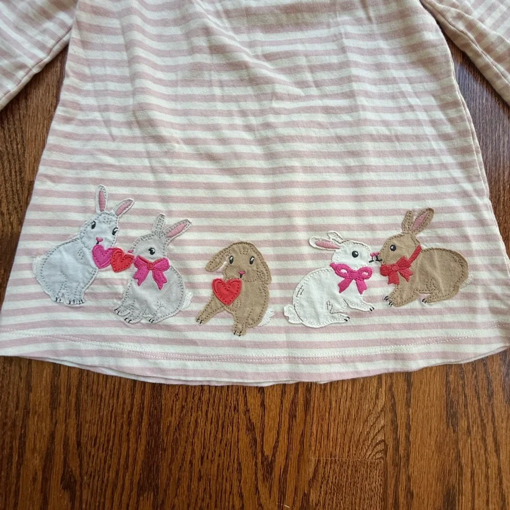 NWOT Baby Boden Jersey Dress with Applique Bunnies 12-18 Months - Picture 2 of 9